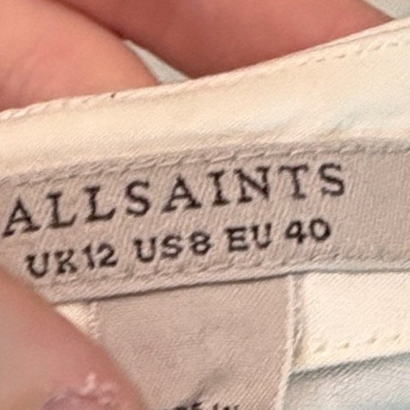 NEW AllSaints Rosie Mock Neck Side Drape Asymmetric Maxi Dress -size 8