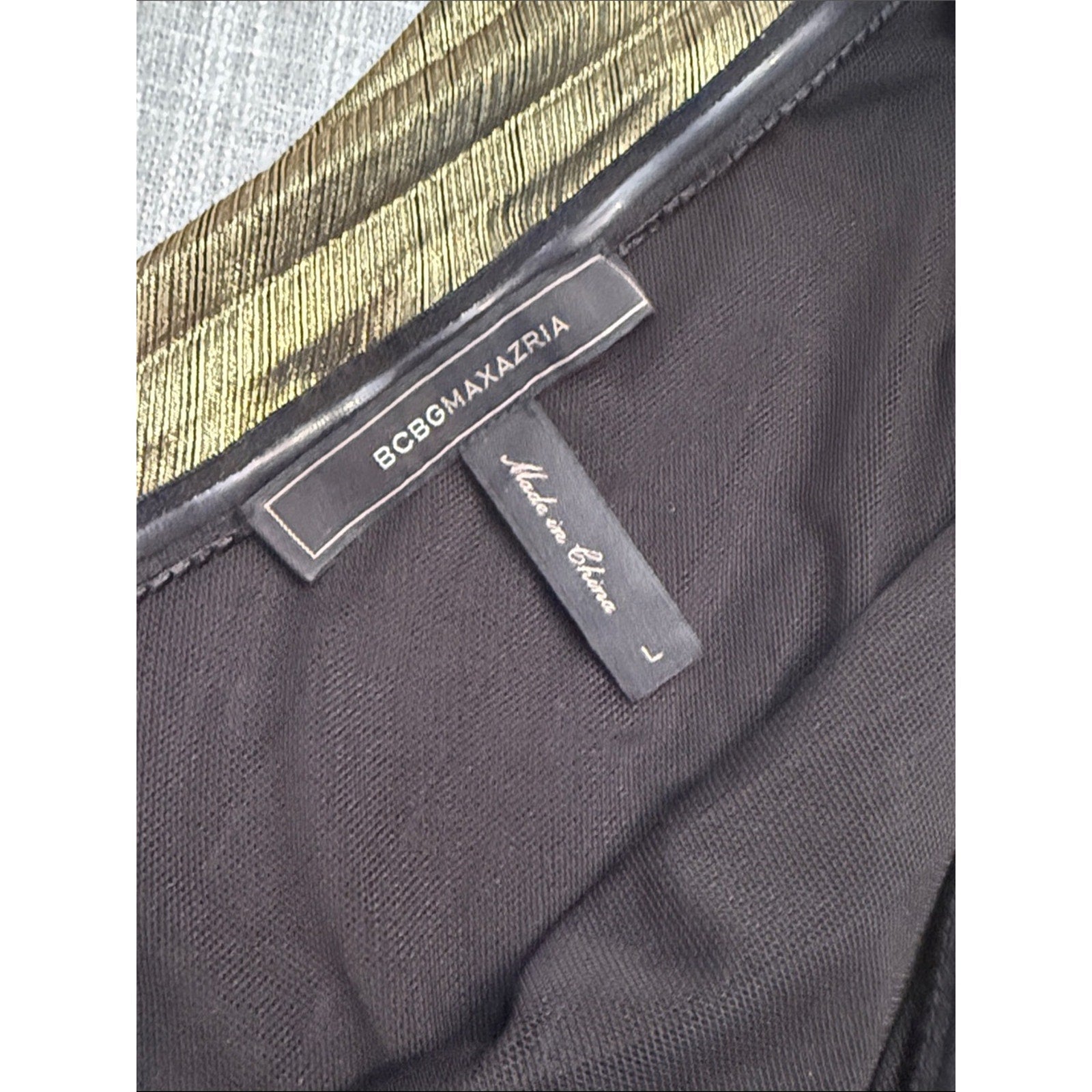 BCBGMAXAZRIA Metallic Pleated One-Shoulder Gown - L 🌟