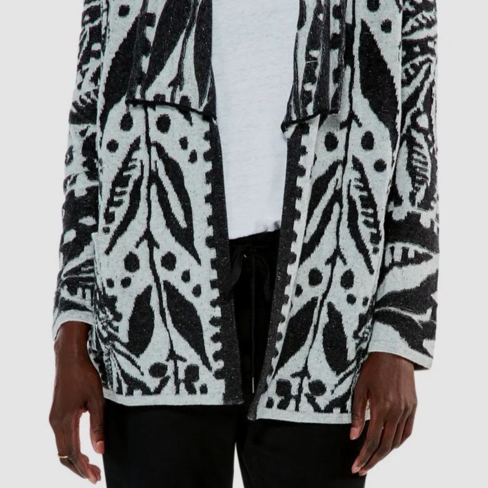 NWT Nic + Zoe Women's Black Here & There Cardigan Sweater - size XL