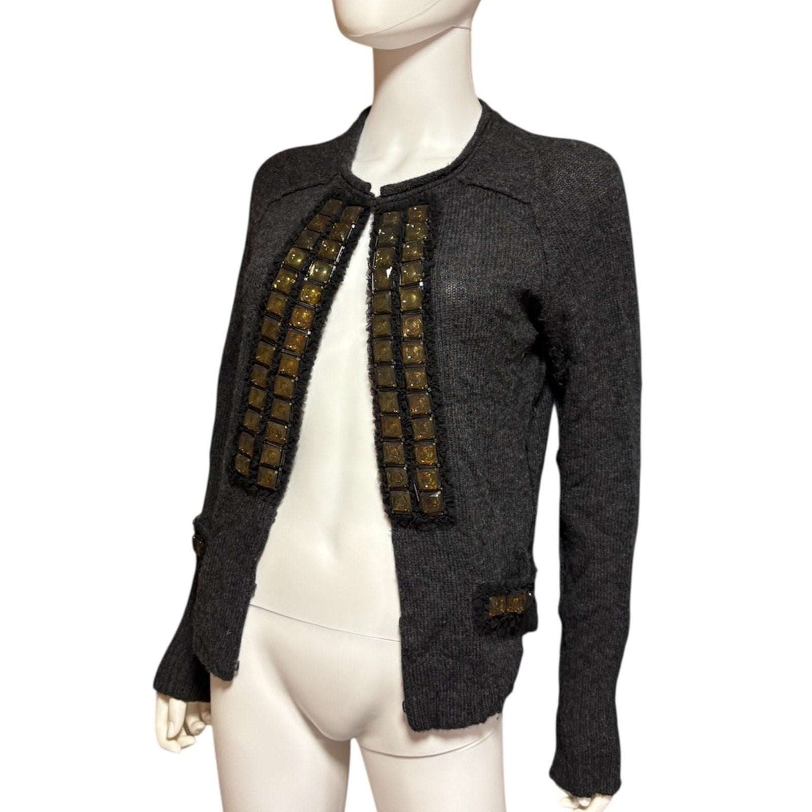 Tory Burch 100% wool grey cardigan - size M