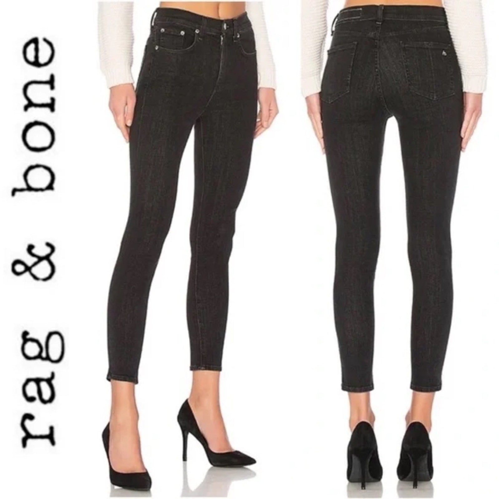 Rag & Bone $195 High Rise Ankle Skinny In Ariel - size 27