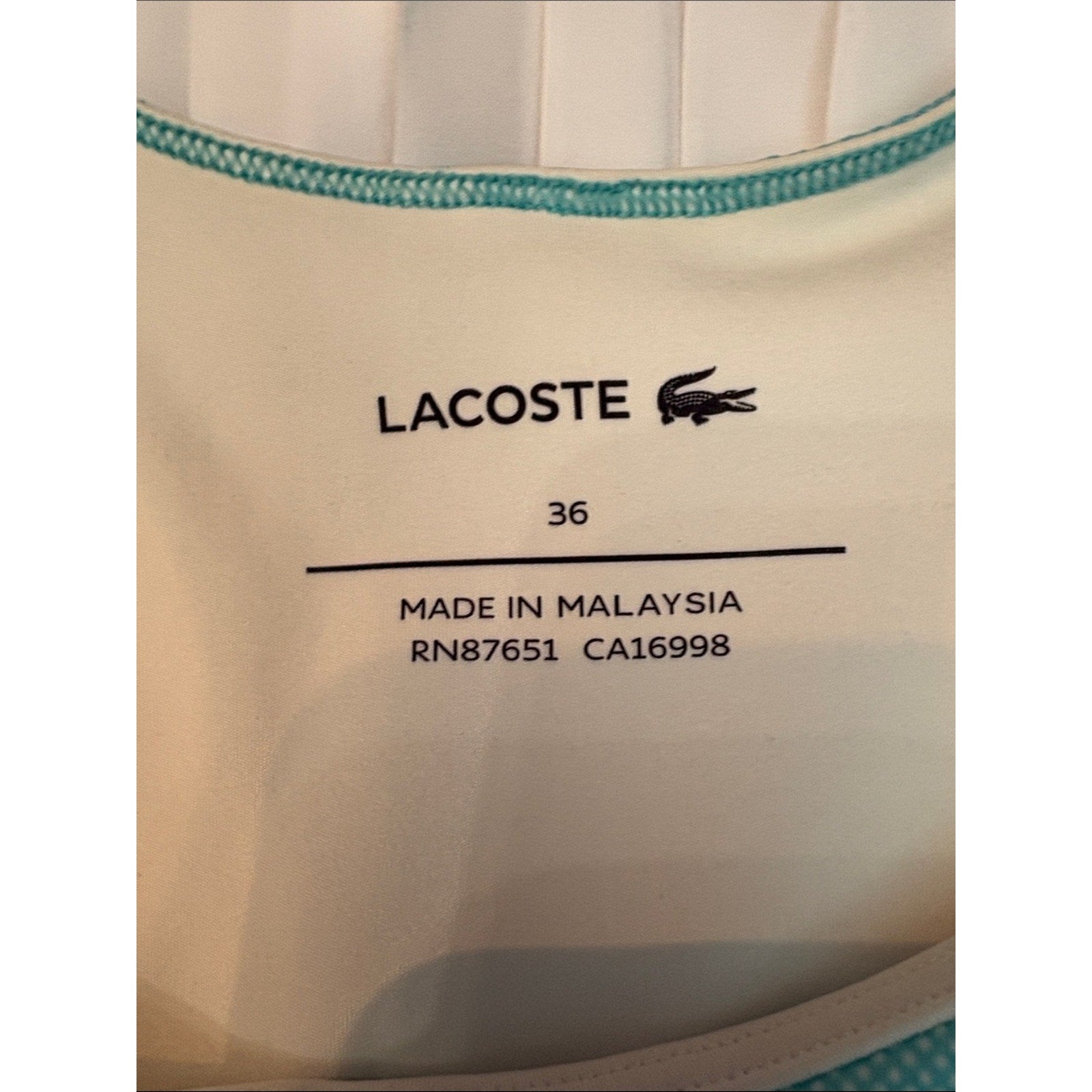 Lacoste SPORT Asymmetrical Pleated Dress Roland-Garros Edition - size 36 (small)