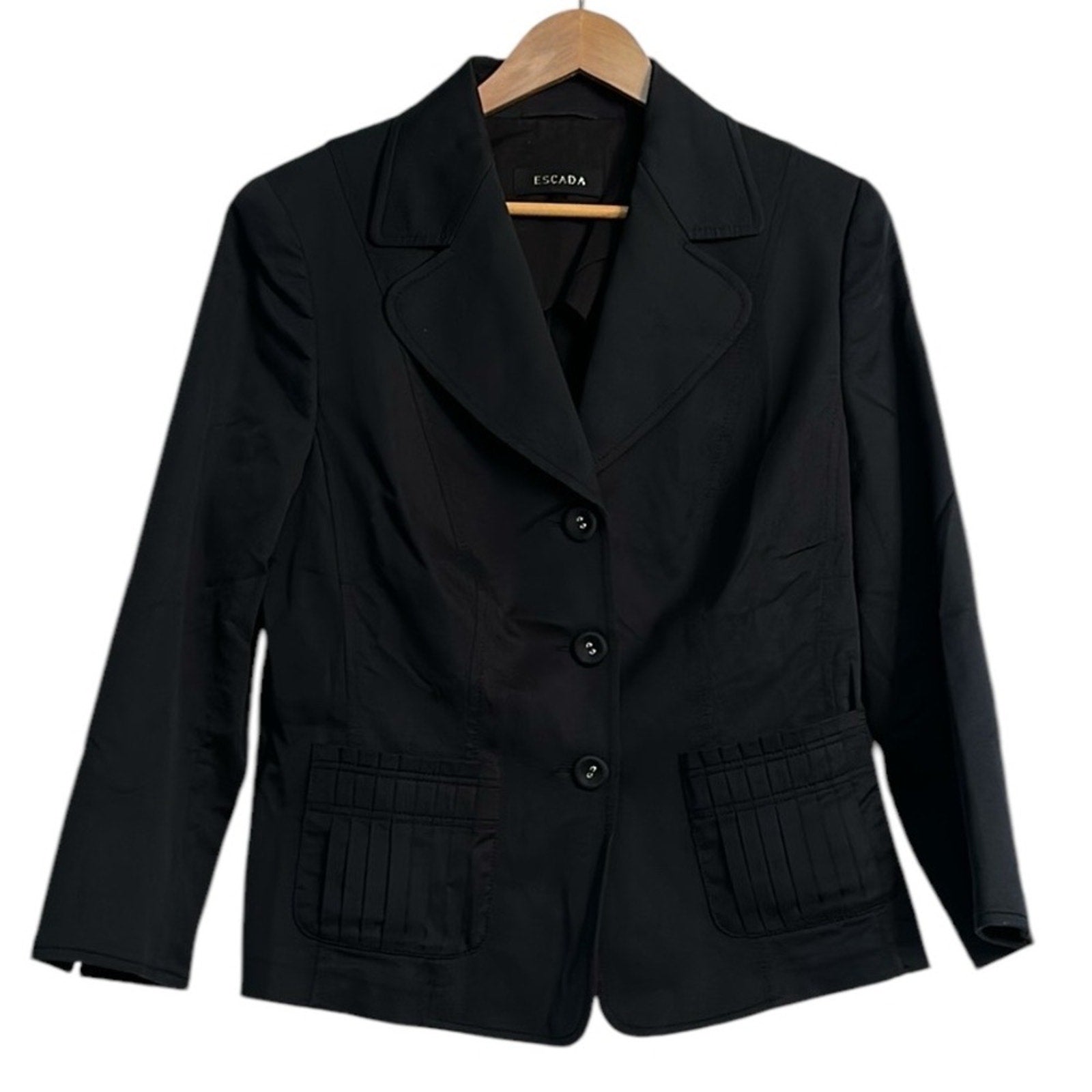 Escada black cotton blazer - size 44