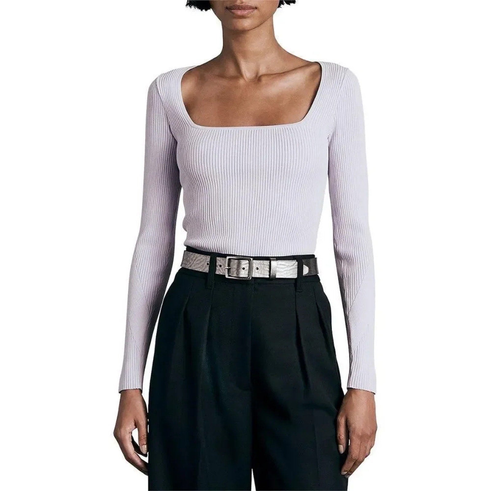 NWOT Rag & Bone Asher Viscose Long Sleeve Slim Fit Top - size large $325