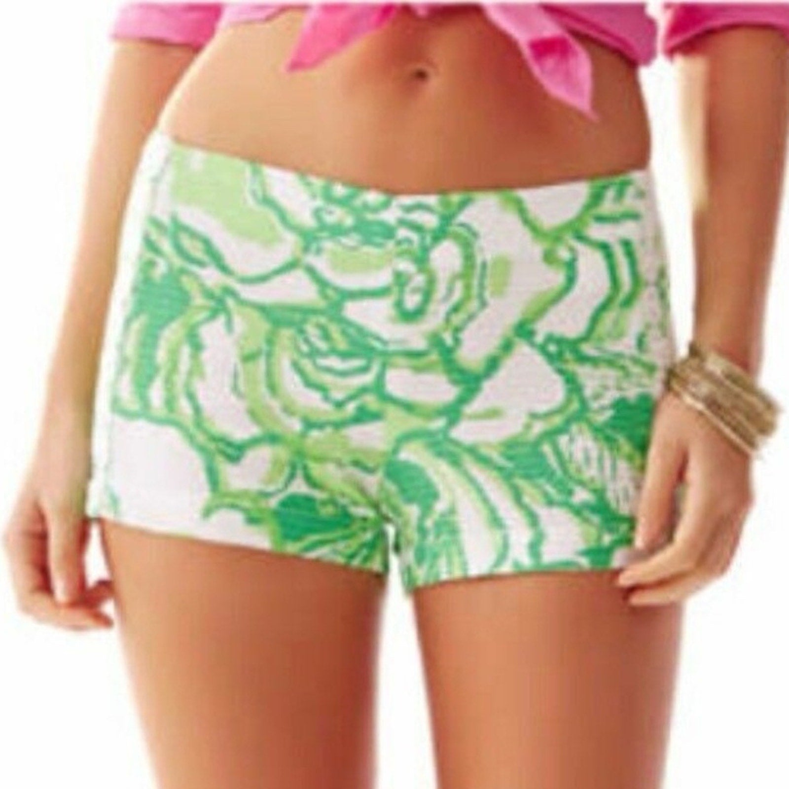 LILLY PULITZER LIZA SHORT RESORT WHITE HEART BREAKERS - size 0