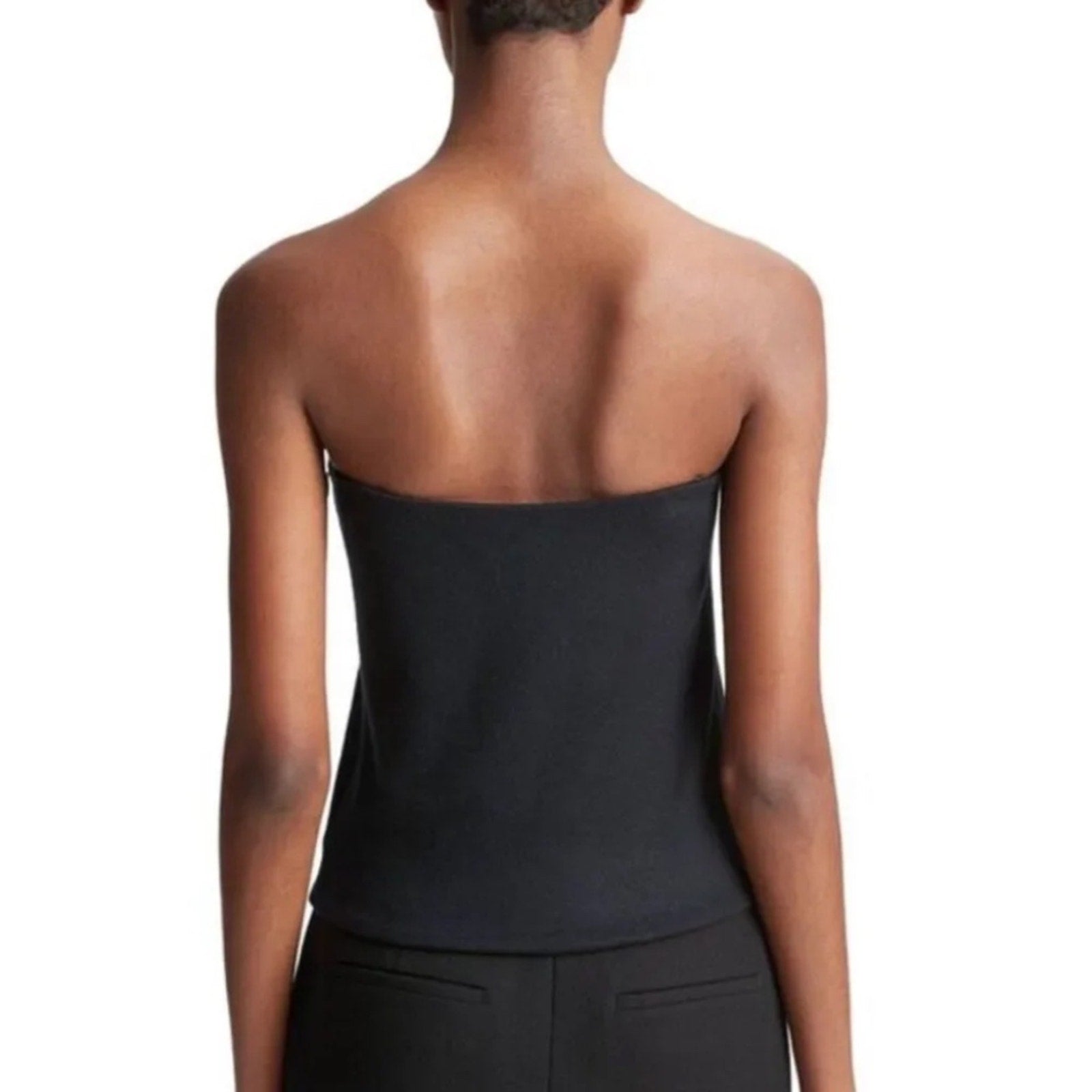 NWT VINCE WOOL BLEND STRAPLESS TOP BLACK - XL