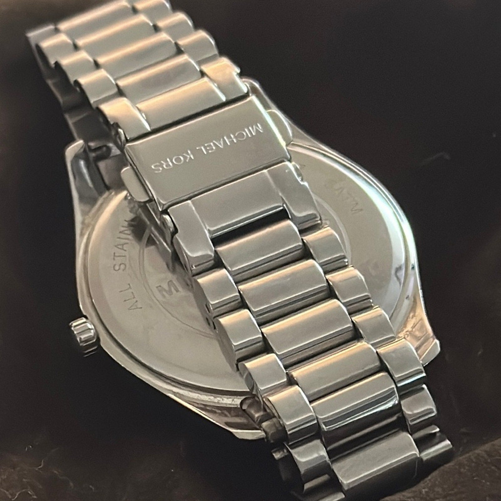 Michael Kors Slim Runway Light Pink Dial Stainless Steel Bracelet Watch MK3239