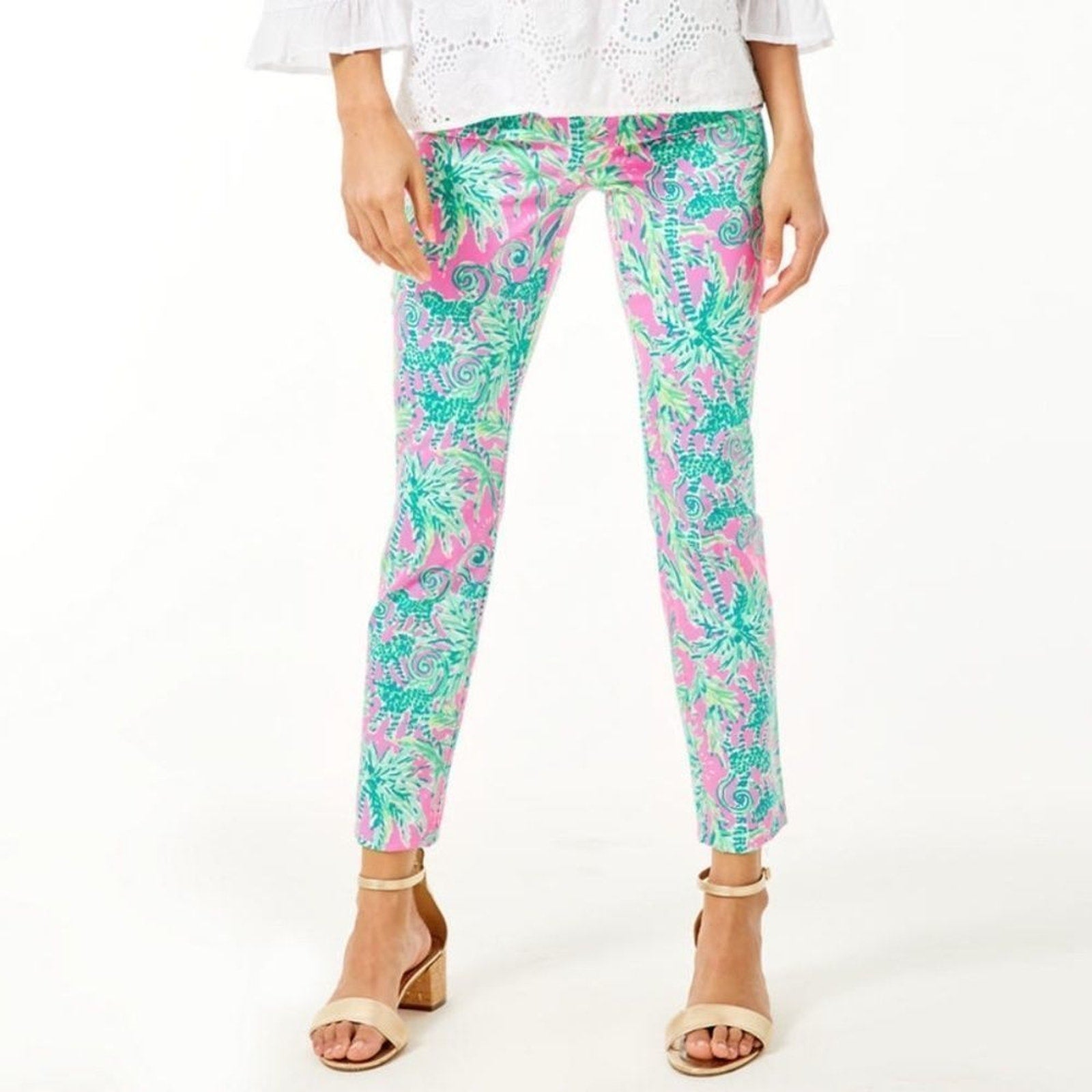 NWT Lilly Pulitzer Hangin Around Kelly High Rise Ankle Pants - size 0