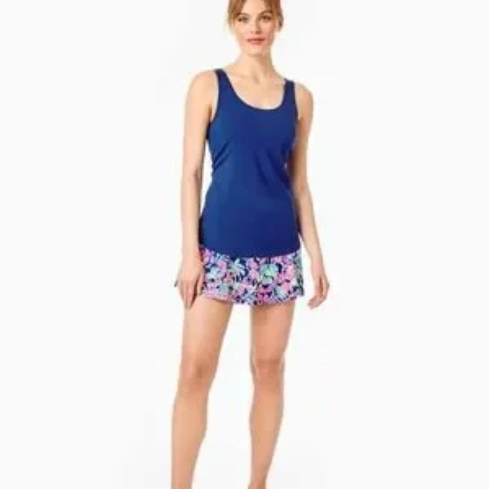 Lilly Pulitzer Luxletic Sunray Bra Tank UPF 50+ in blue - size XS