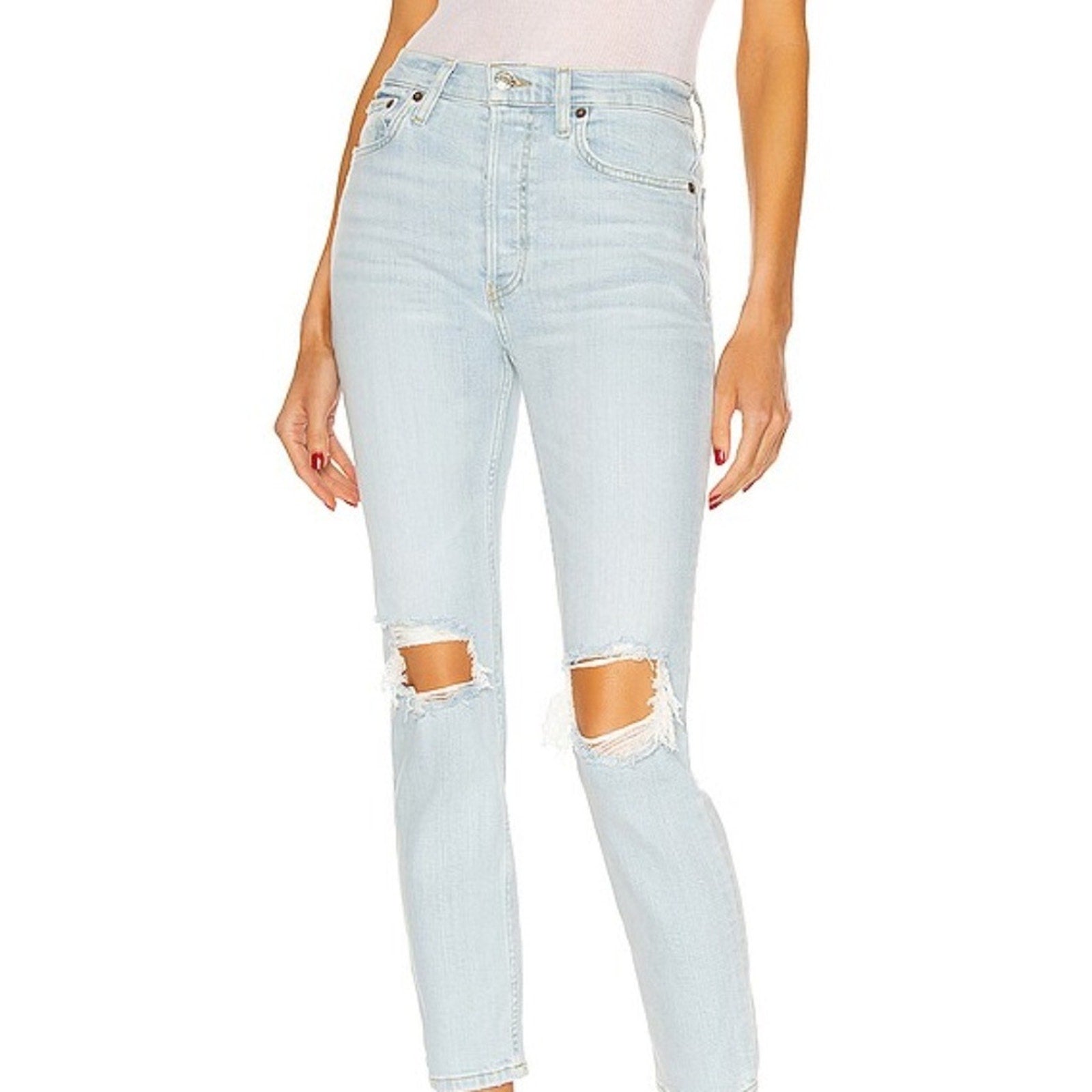 NWT RE/DONE 90's High Rise Ankle Crop in Blue Light - size 28
