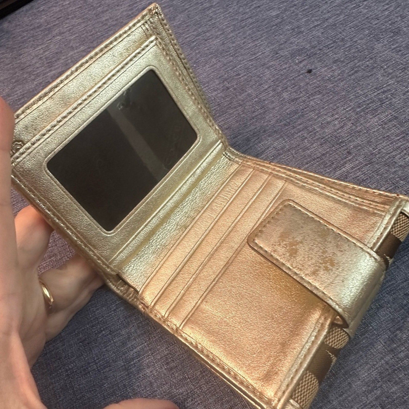 Coach vintage gold wallet Y2K