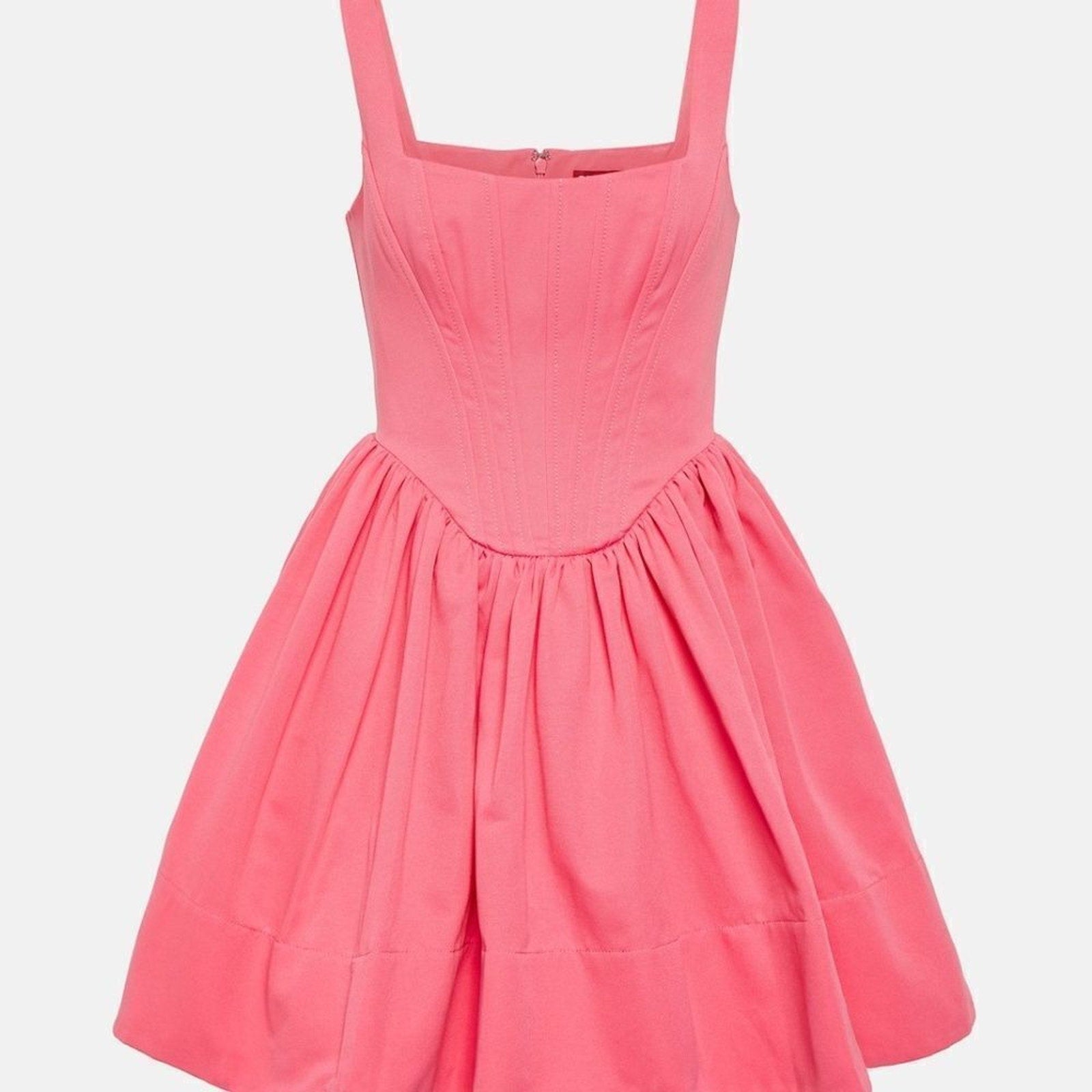 NEW STAUD Landscape bustier cotton-blend minidress - size 8