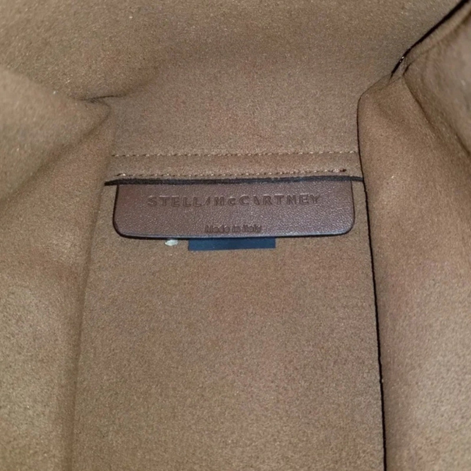 Stella McCartney Teddy Logo Tote Crossbody Bag Brown Biscuit