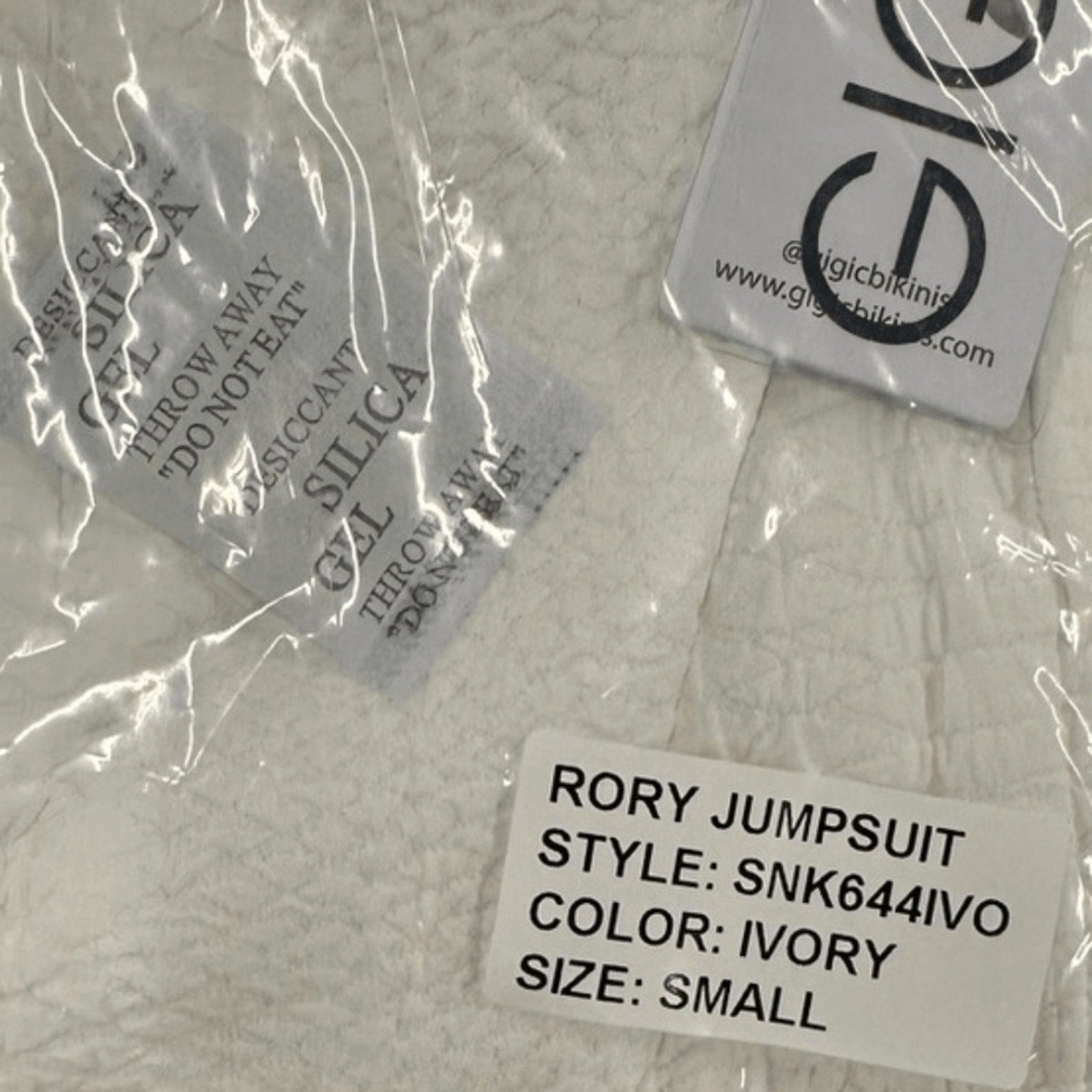 NWT Gigi C Rory Jumpsuit Ivory Snakeskin - size small