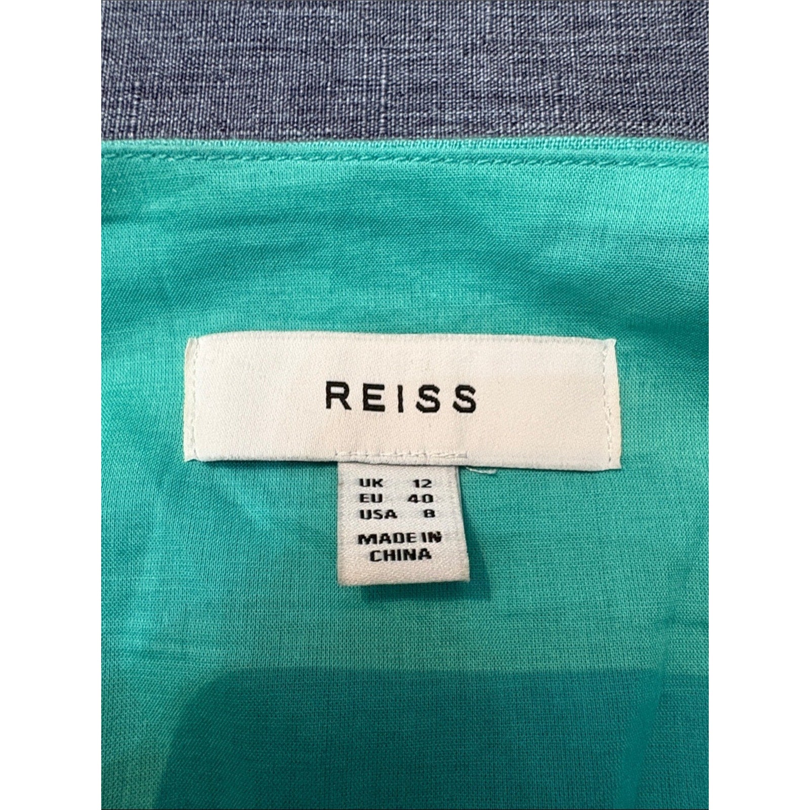 REISS Esme Linen Side Tie Midi Dress - size 8