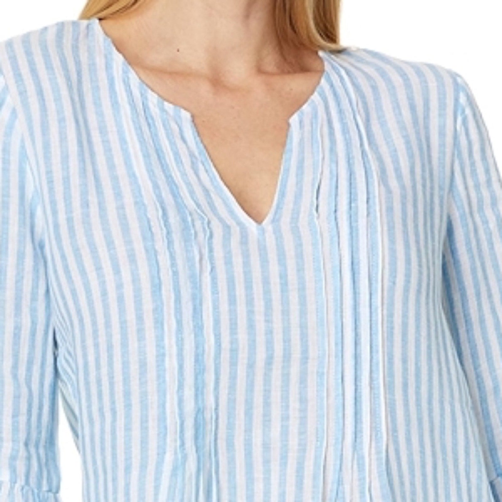 Lilly Pulitzer Hollie Linen Tunic Lunar Blue Bimini Stripe Coastal - size small