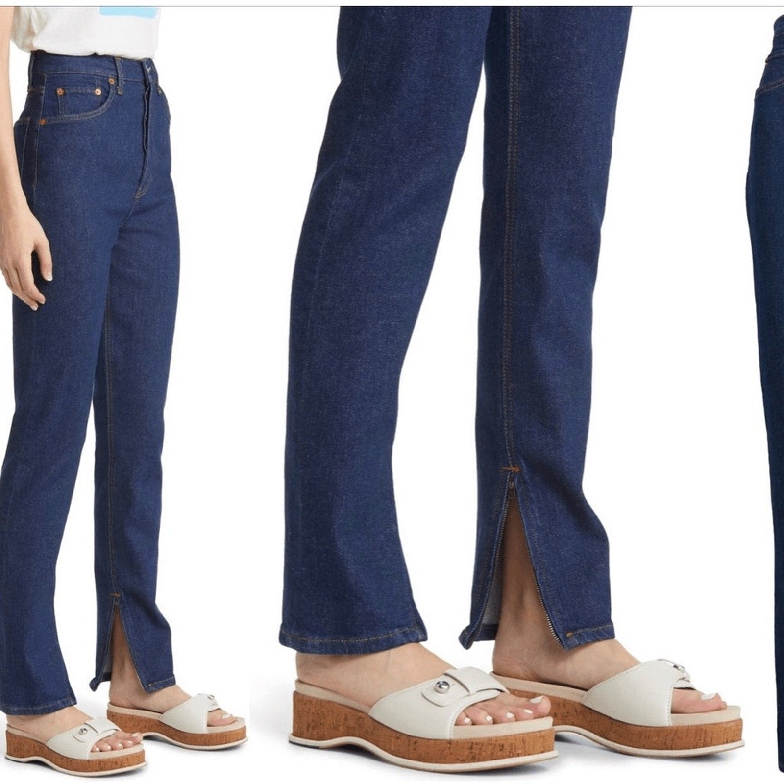 NWT RE/DONE Super High Rise Slim Drainpipe Jeans in Midnight - size 26