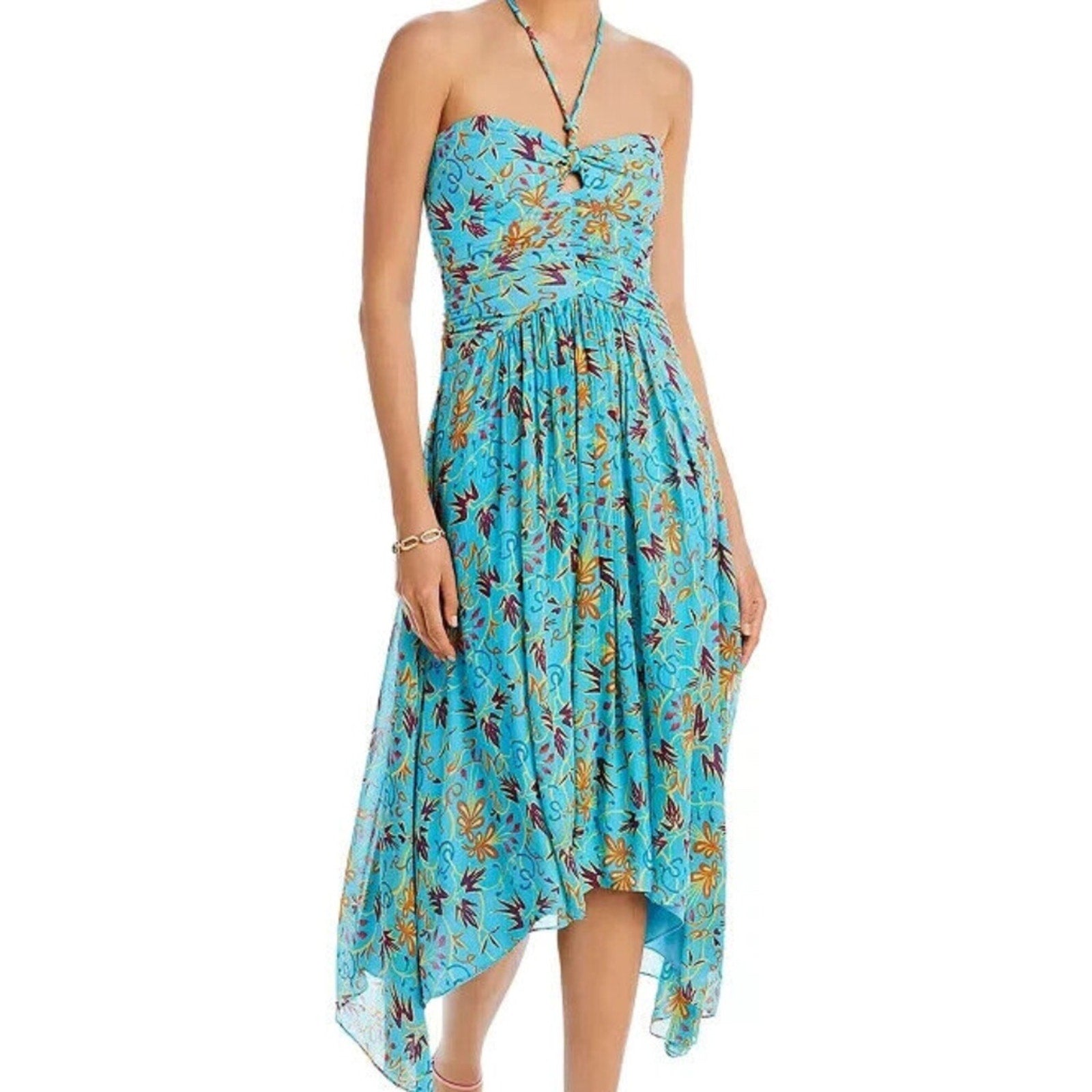 A.L.C. Violet Silk Halter Midi Dress- size 0 - NEW