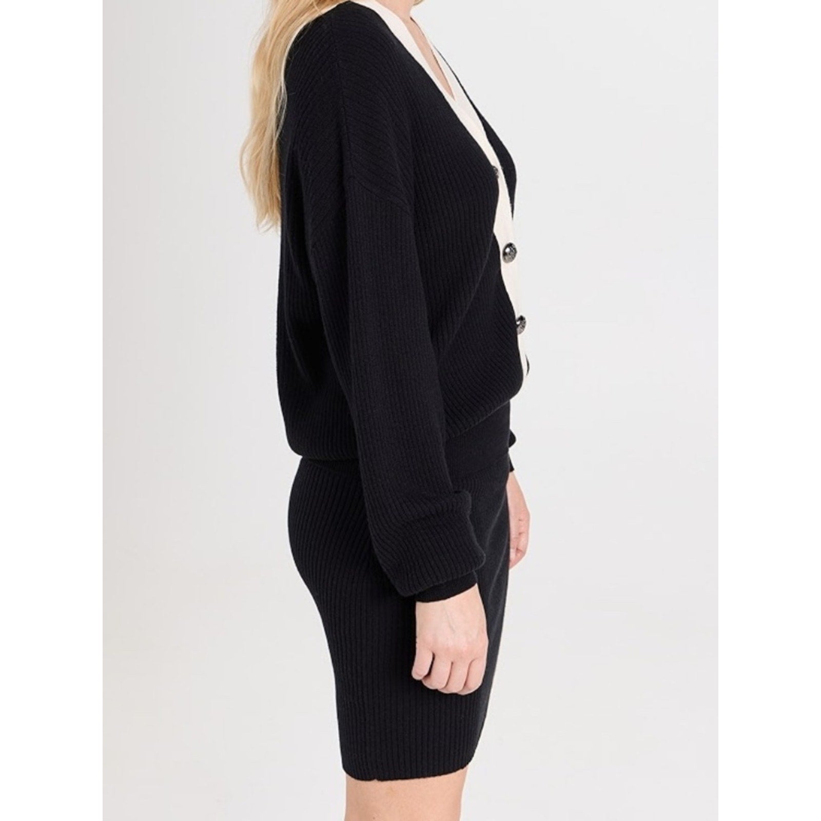 Ramy brook Andrea mini black white sweater dress - M