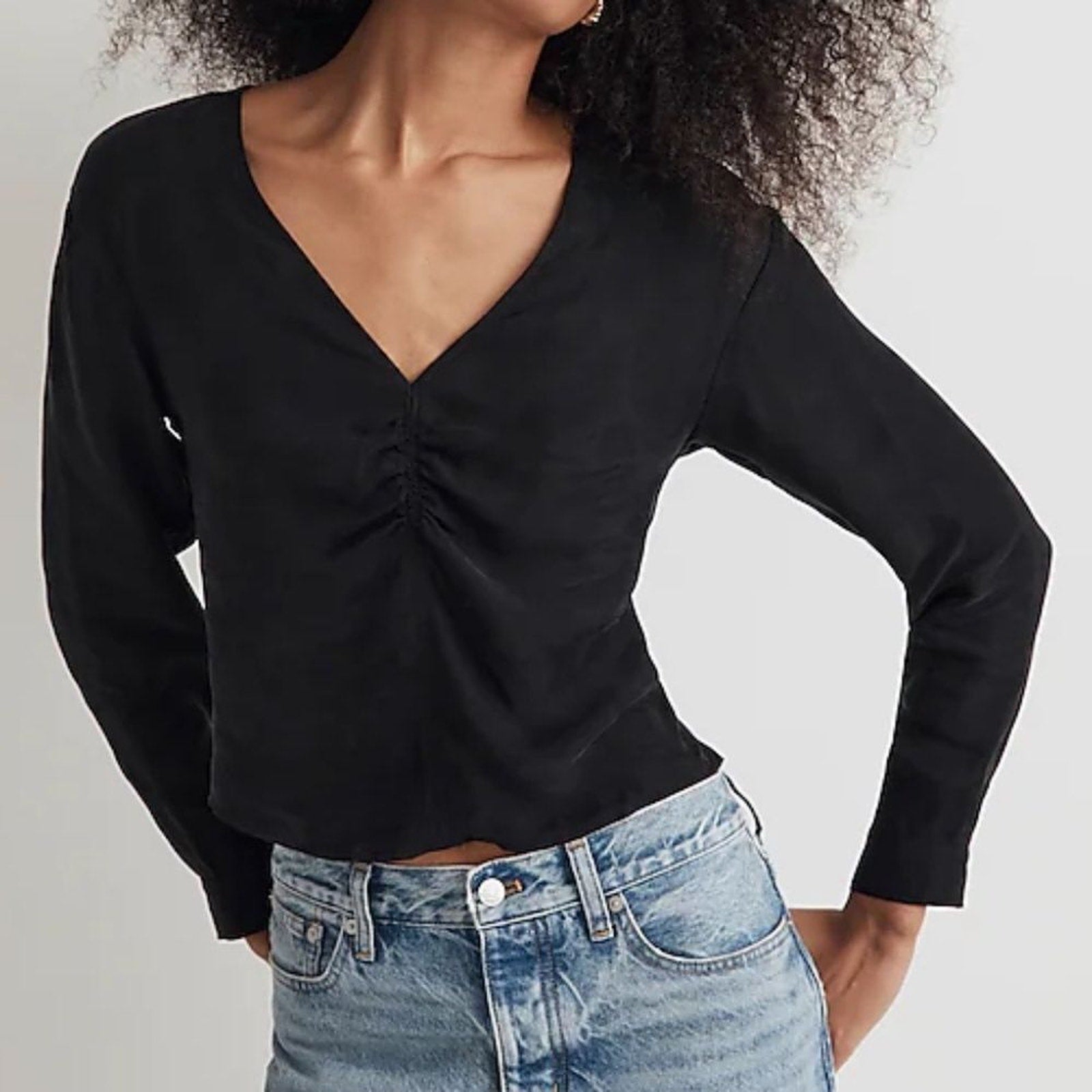 NWT Madewell Brushed Ruched-Front Top - size 2