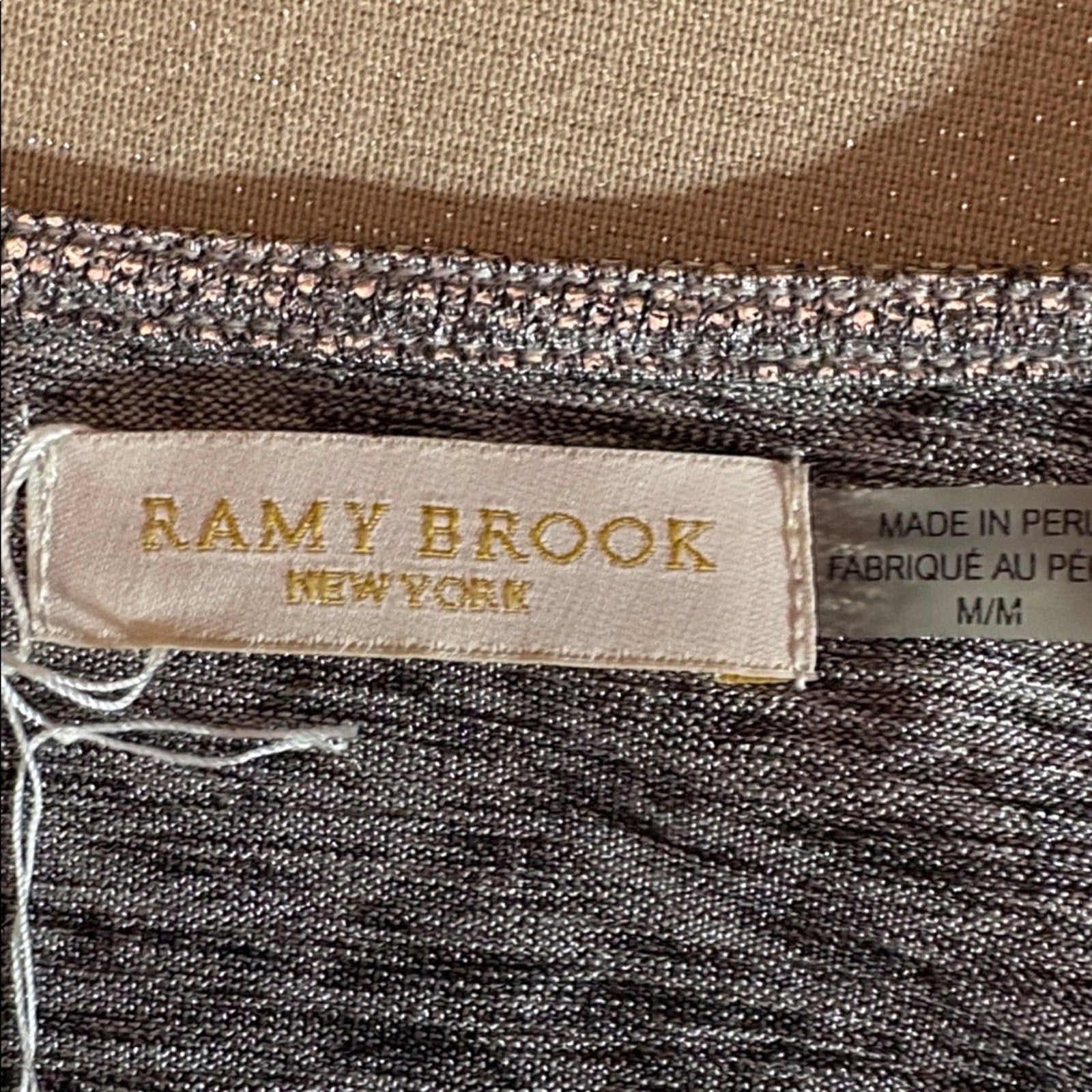 Ramy Brook Metallic Silver Shell - size M
