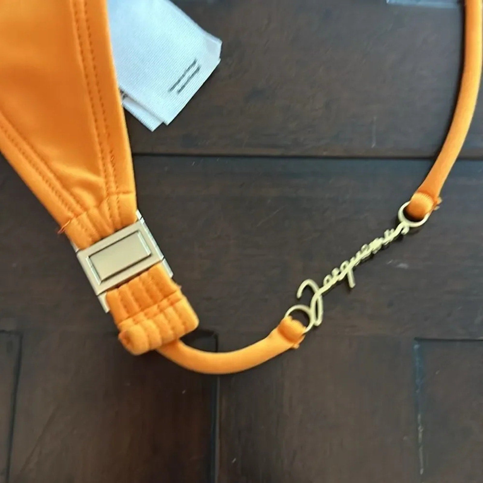 NEW Jacquemus Orange Le Raphia 'Le Haut De Maillot Signature' Bikini Top - large