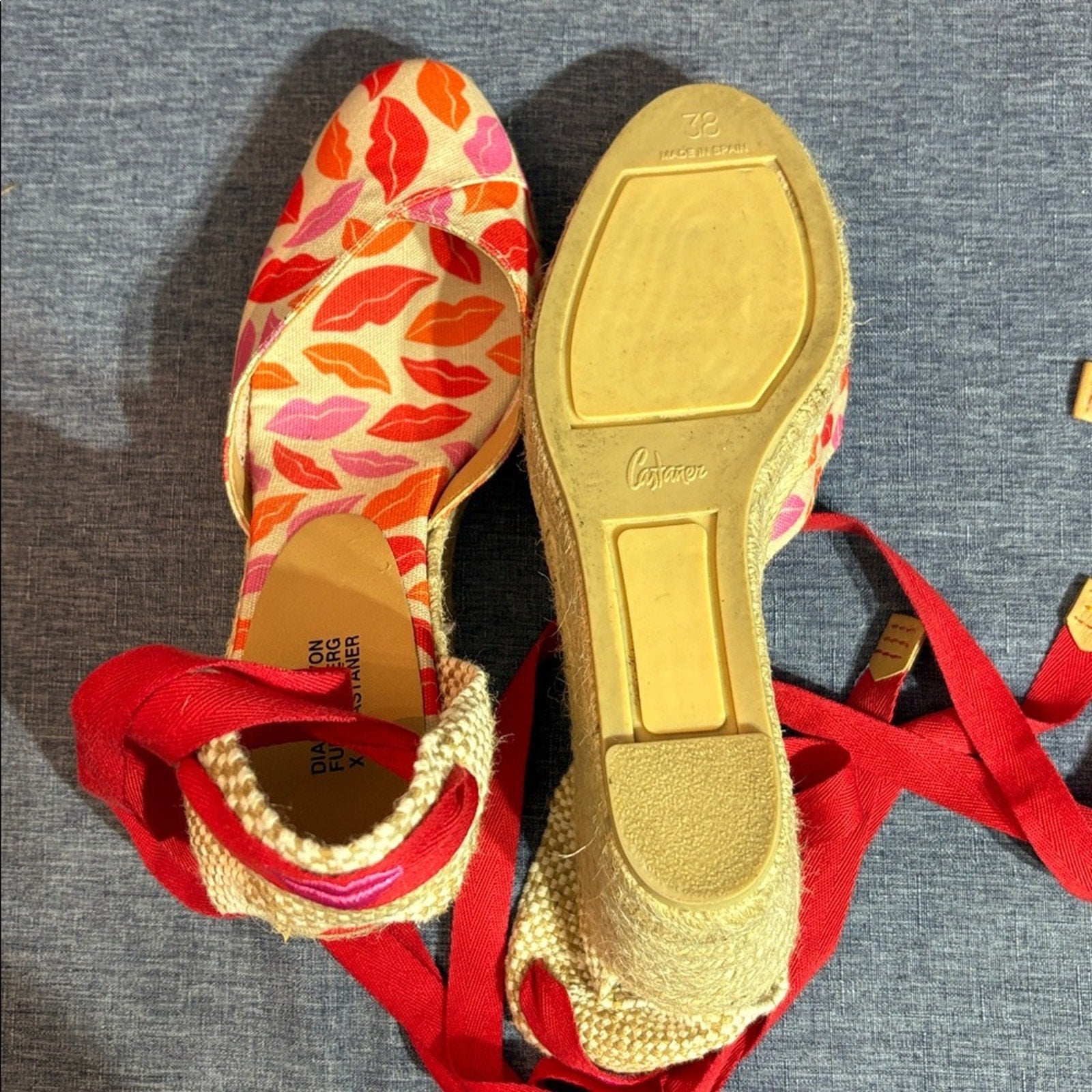 DIANE VON FURSTENBERG X CASTAÑER Chiara printed canvas wedge espadrilles - 38