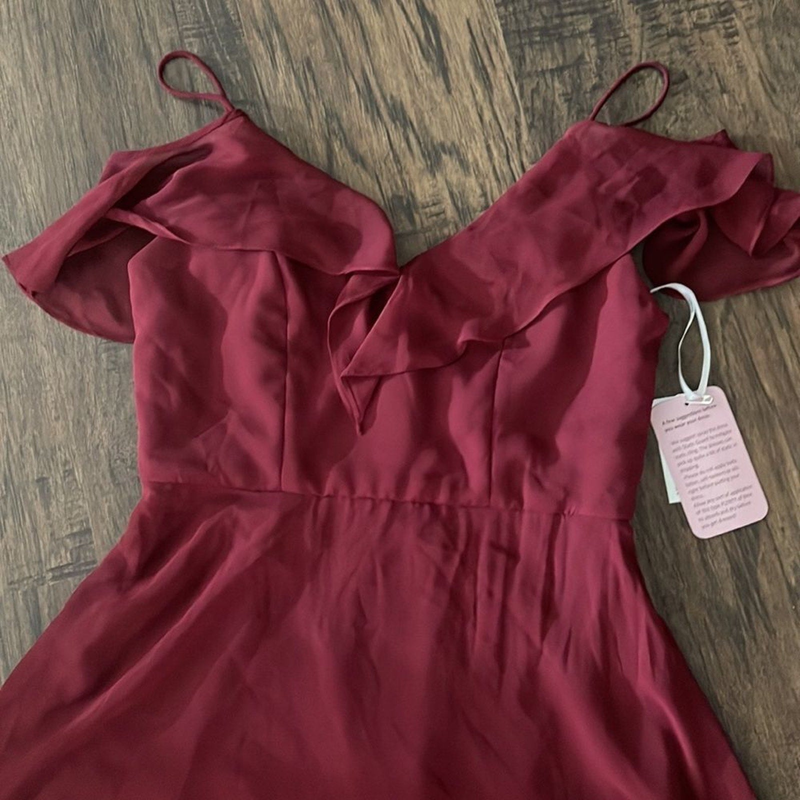 NWT DESSY COLLECTION JUNIOR BRIDESMAID DRESS JR548 IN BURGUNDY - size 16 Juniors
