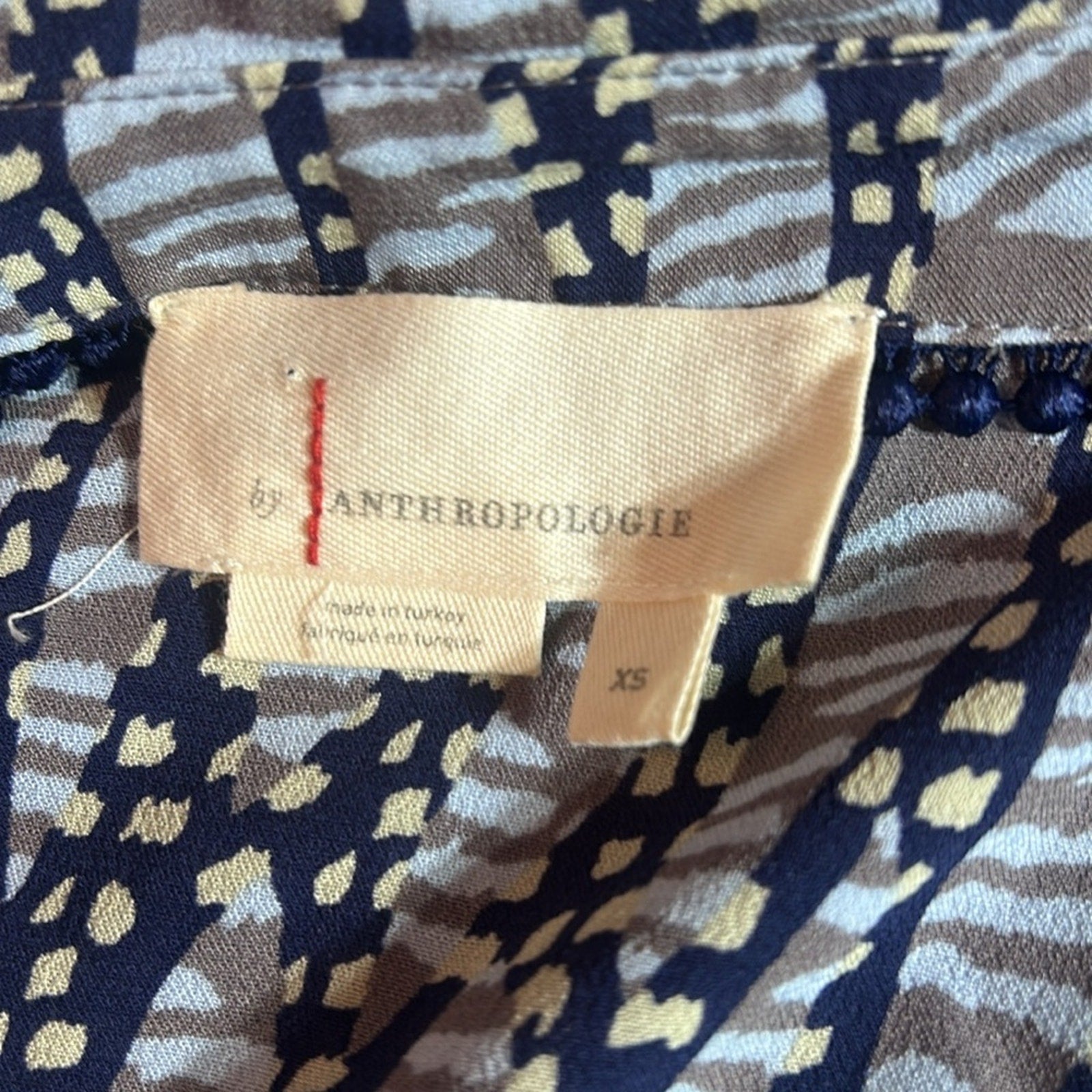 Anthropologie Oversized Print Shirt Dress with side slits - size XS