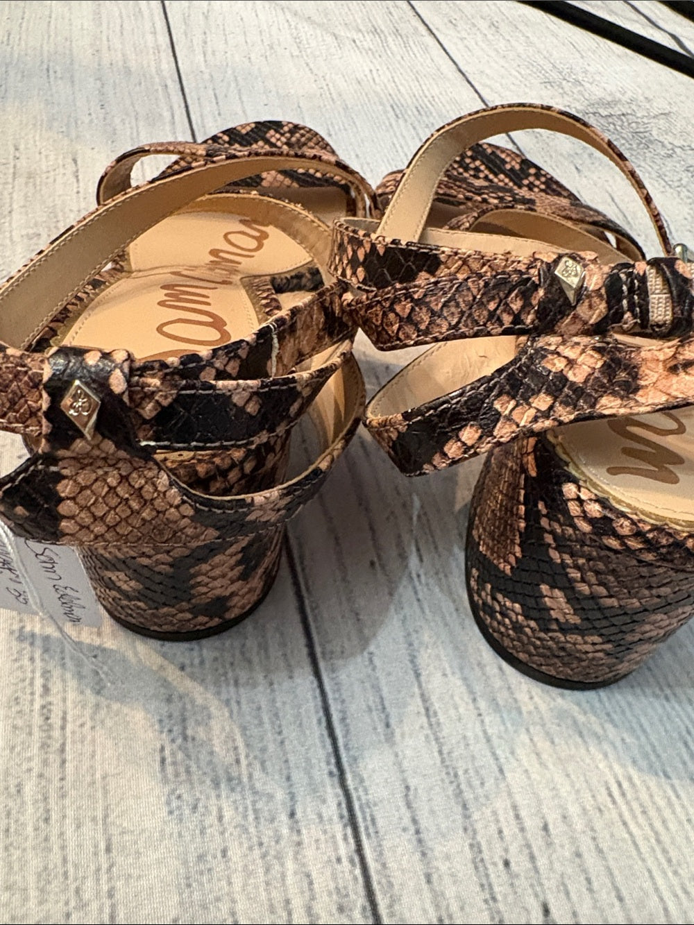 Sam Edelman Strappy Snakeskin Heels - 8 🌟 - Image 4