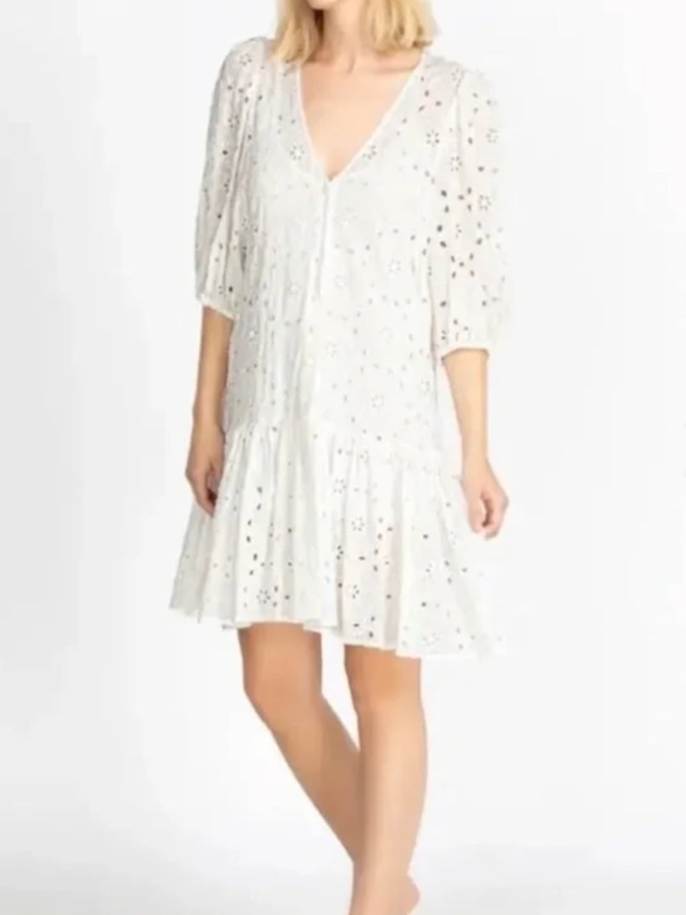 Johnny Was Maurice White Eyelet Dress - S 🌟 - Image 1