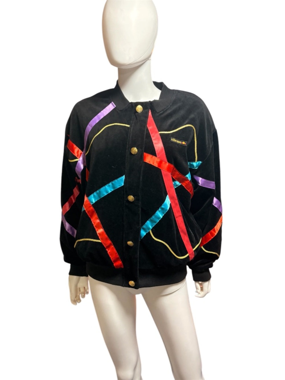 Vintage 1980s Ellesse Ribbon Gold Button Puff Jacket - S 🌟 - Image 3