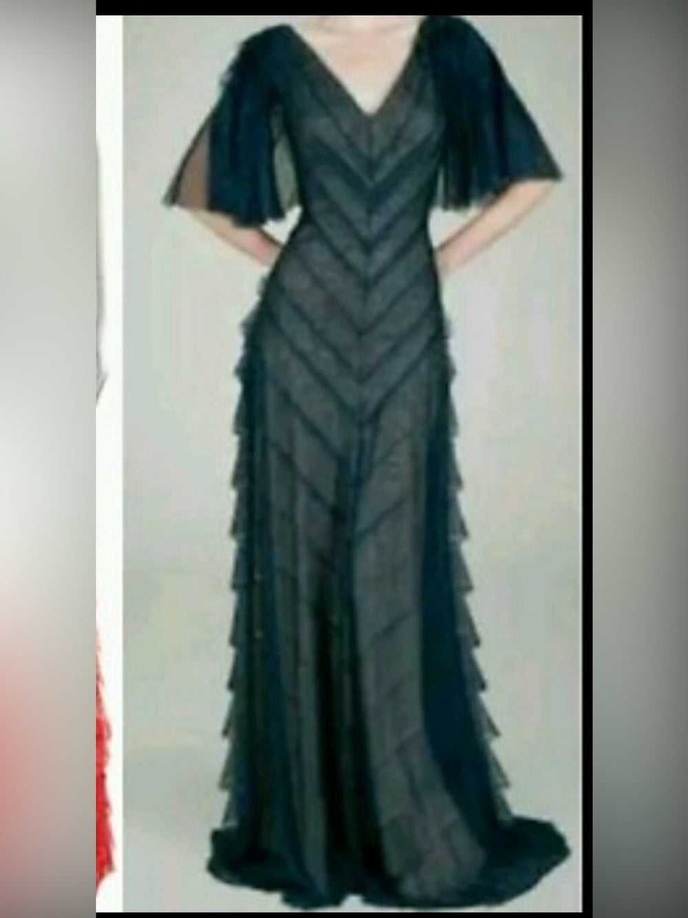 Tadashi Shoji Chantly Hand Cut Lace Tiered Formal Dress - size 2 🌟 - Image 2