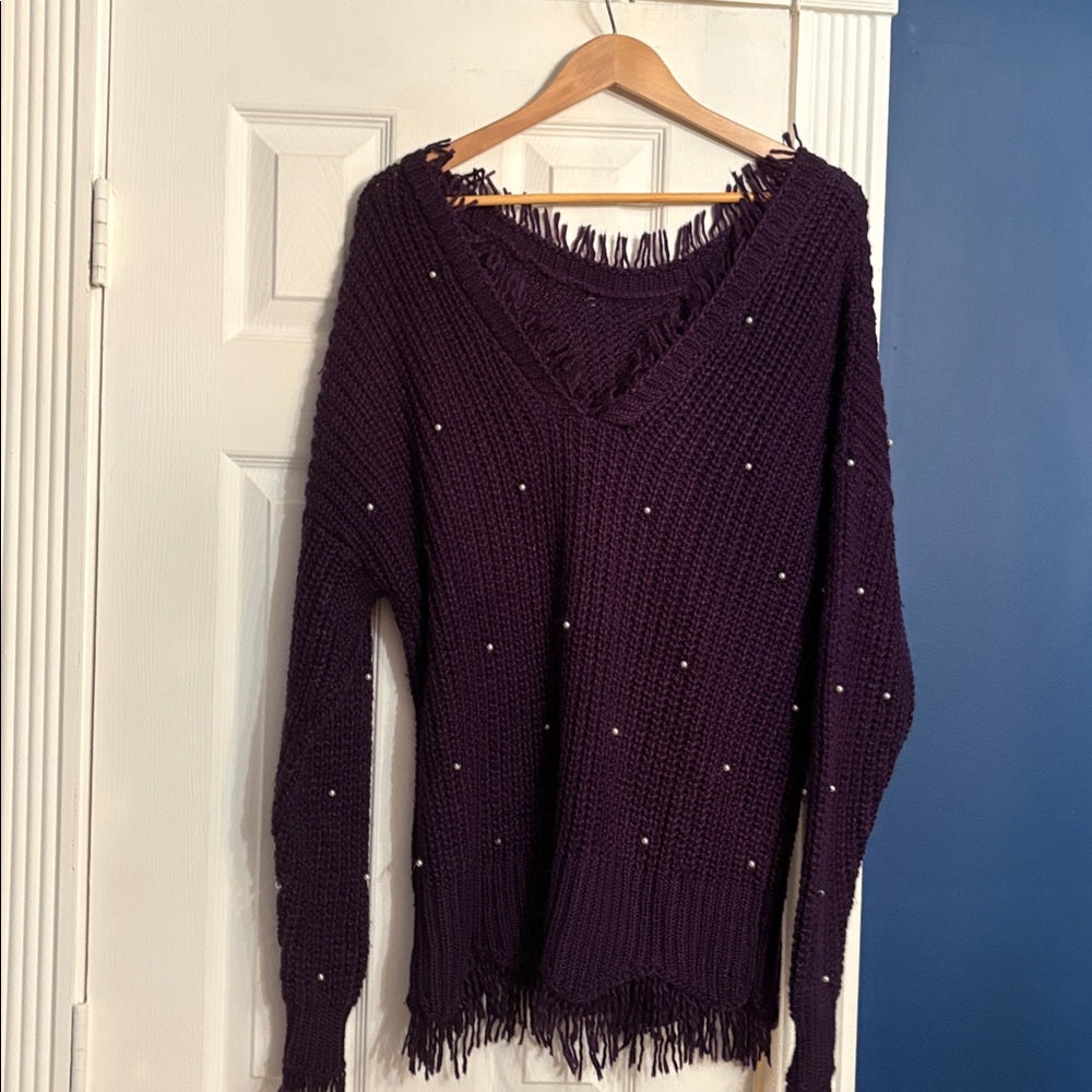 Wildfox String Of Pearls Purple Knit Sweater - XS - Image 4