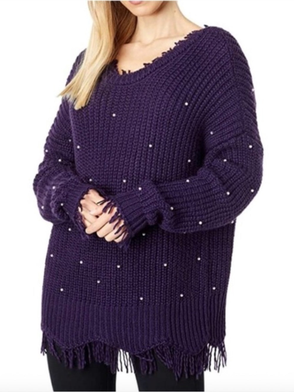 Wildfox String Of Pearls Purple Knit Sweater - XS - Image 1