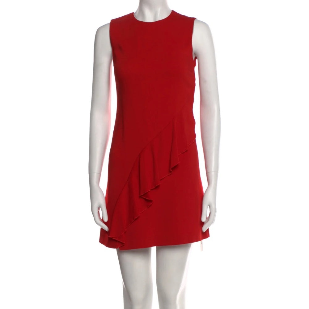 A.L.C Clarence Sleeveless Ruffle Dress in Tomato Red - size 0 - Image 3
