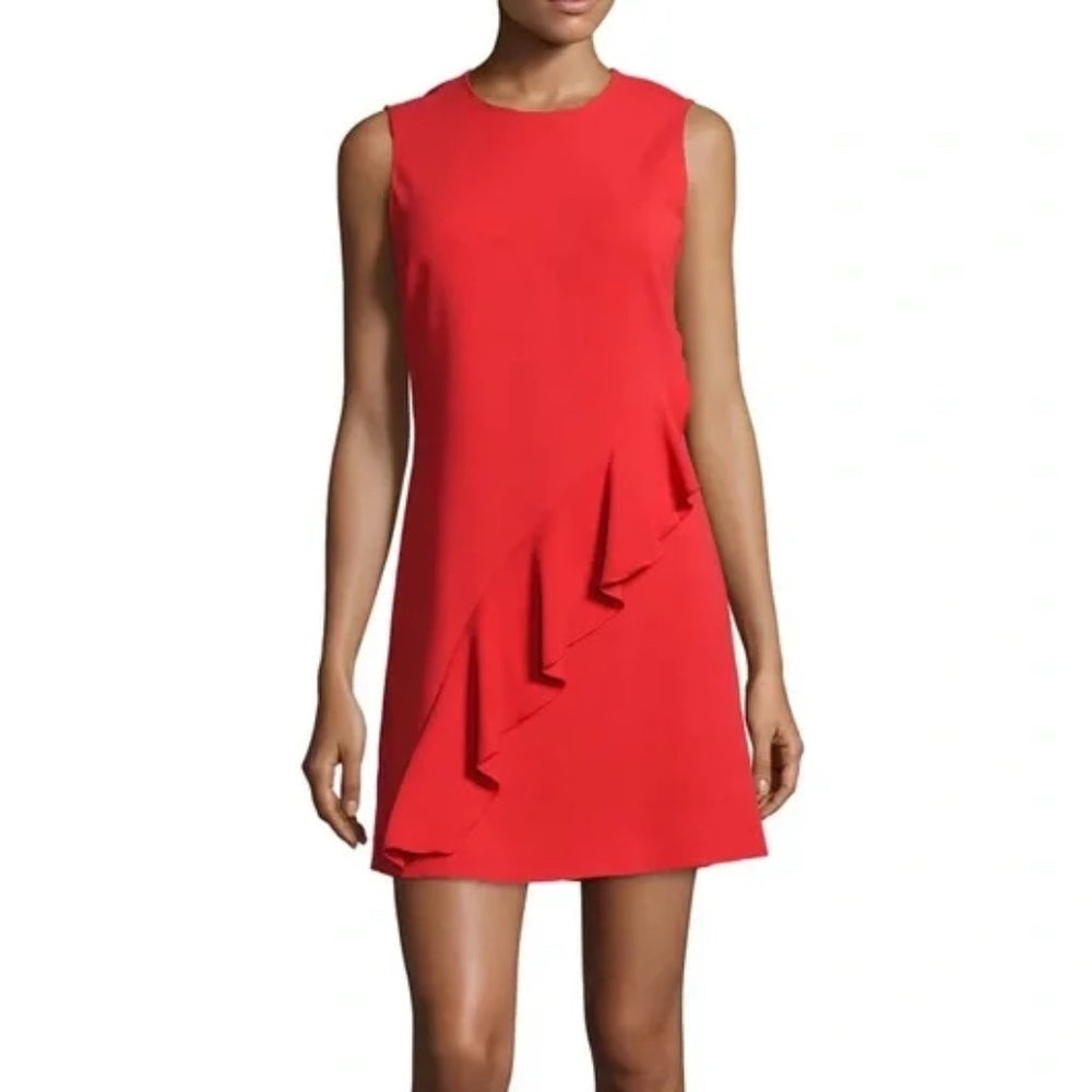 A.L.C Clarence Sleeveless Ruffle Dress in Tomato Red - size 0 - Image 1