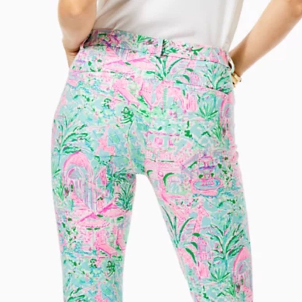 NWT LILLY PULITZER 29" KELLY KNIT HIGH RISE ANKLE LENGTH PANT BALI BLUE - size 0