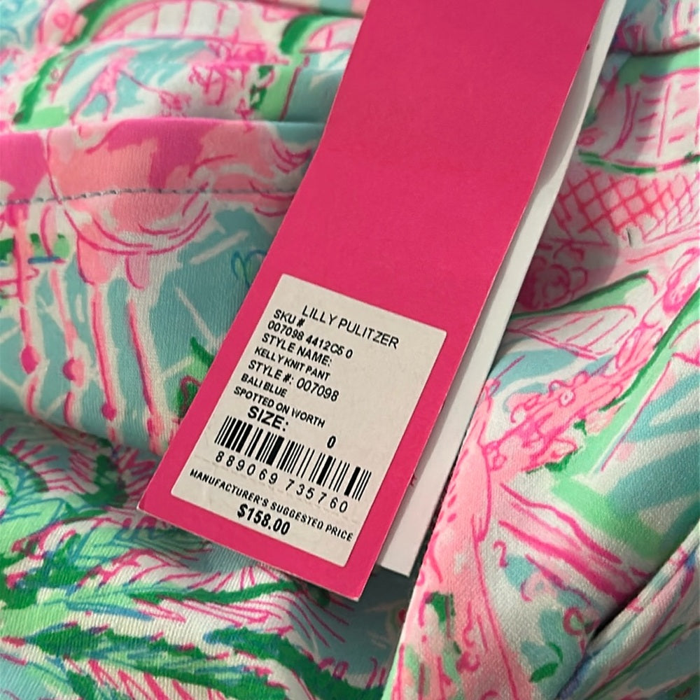 NWT LILLY PULITZER 29" KELLY KNIT HIGH RISE ANKLE LENGTH PANT BALI BLUE - size 0