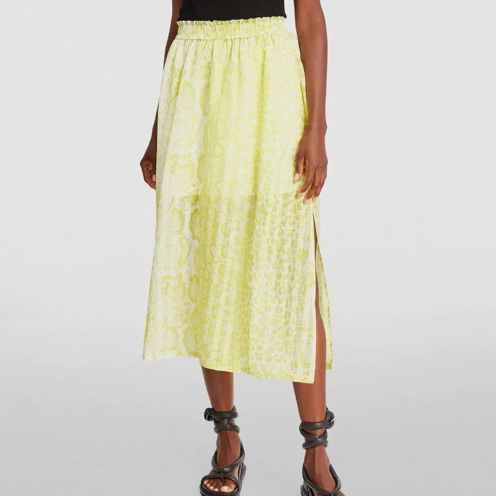 NEW ALLSAINTS Clara Noche Pleated Midi Skirt - size 10