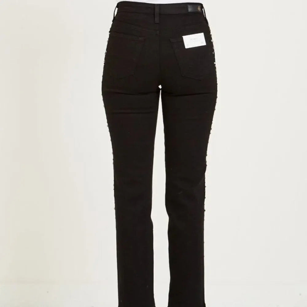 NEW AG THE ISABELLE JEANS IN SUPER BLACK METEOR SHOWER