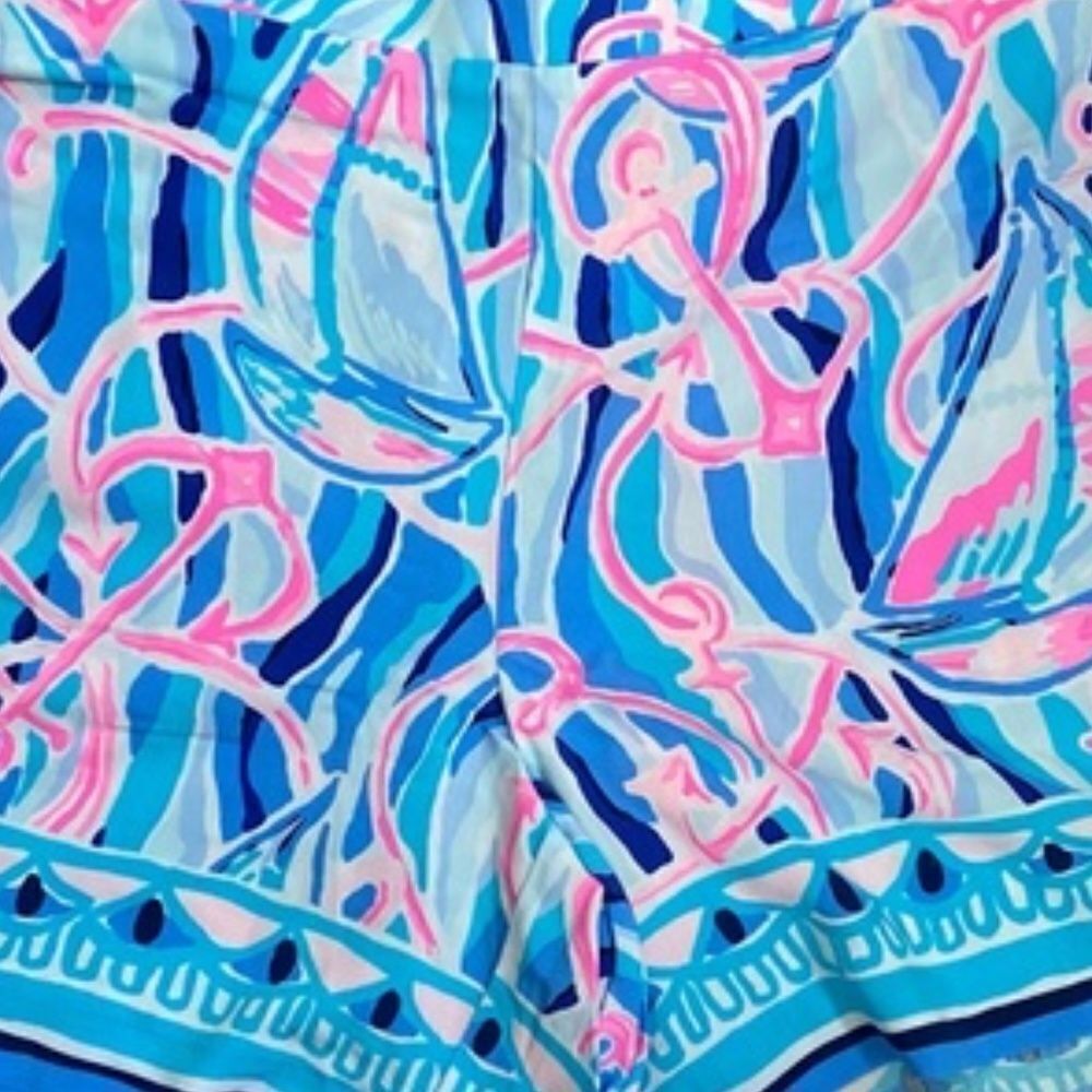 NWT LILLY PULITZER 5" Neilah Short In Skim Blue Reel Nauti Engineered Short