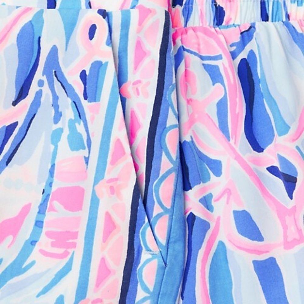 NWT LILLY PULITZER 5" Neilah Short In Skim Blue Reel Nauti Engineered Short