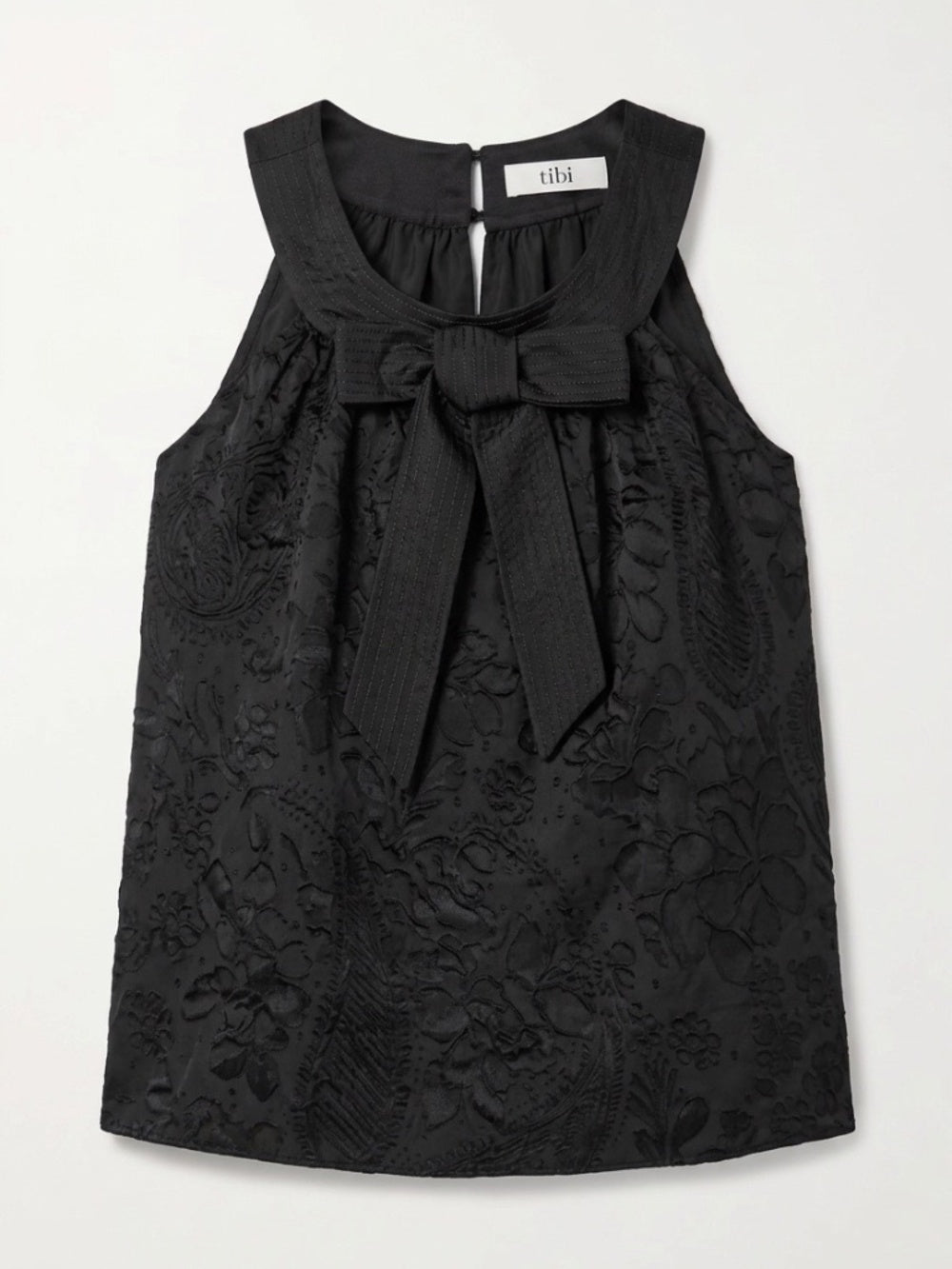 Tibi Halter Black Velvet Burnout Floral Sleeveless Top Blouse -size Large - Image 1