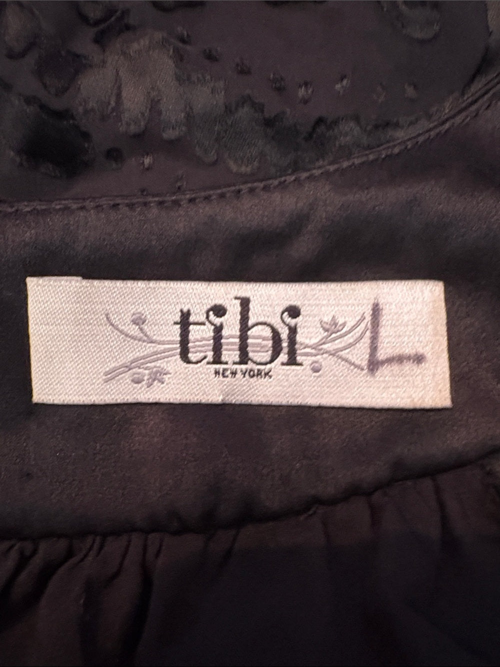 Tibi Halter Black Velvet Burnout Floral Sleeveless Top Blouse -size Large - Image 2