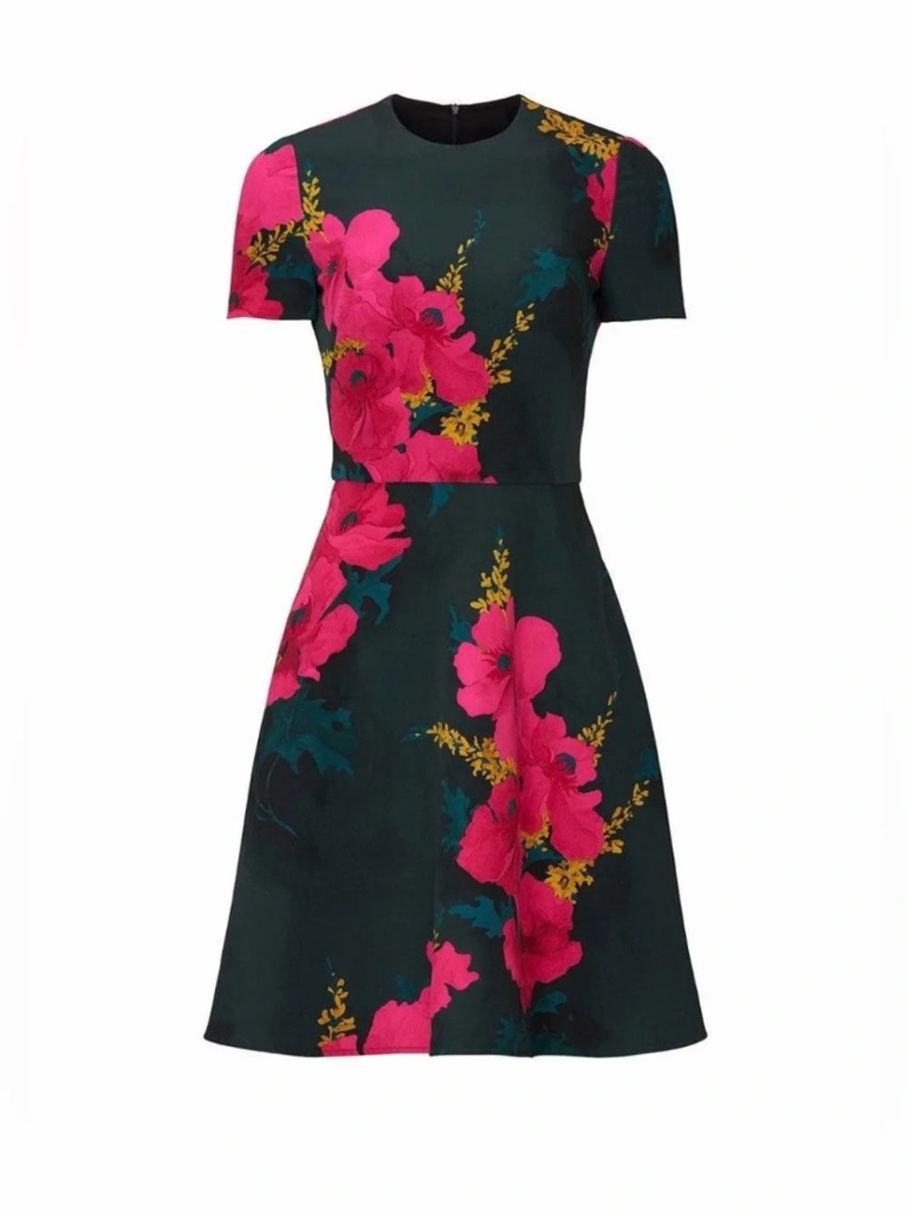 Black Halo Black and Pink Floral Print Kaitlyn Mini Dress - size 4 - Image 1