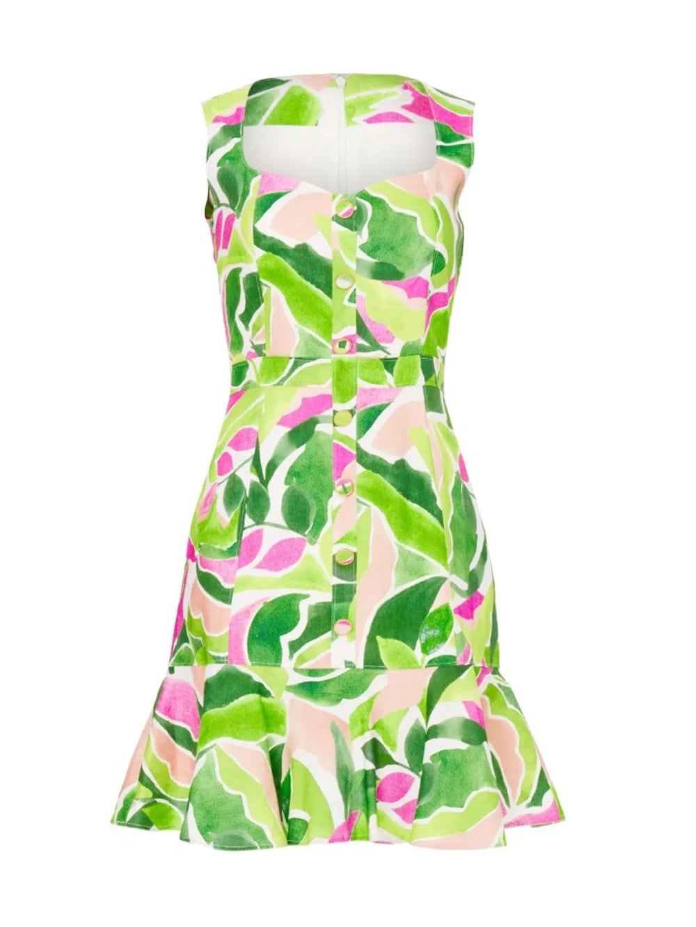 Milly Nile Floral Fit & Flare Linen Blend Dress - size 6 - Image 1
