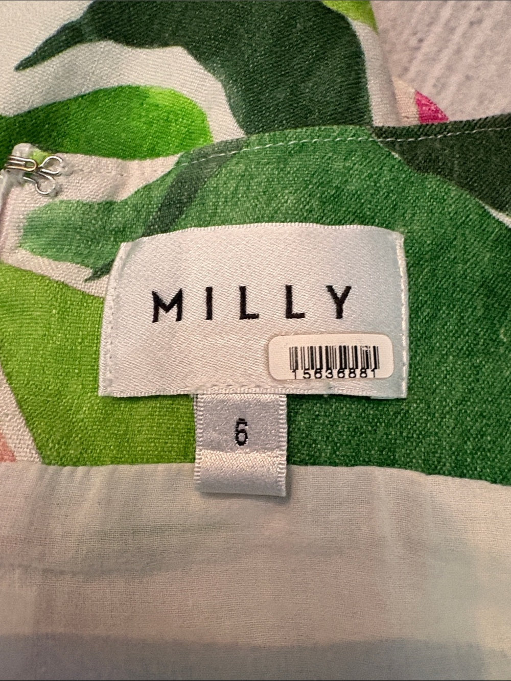 Milly Nile Floral Fit & Flare Linen Blend Dress - size 6 - Image 6