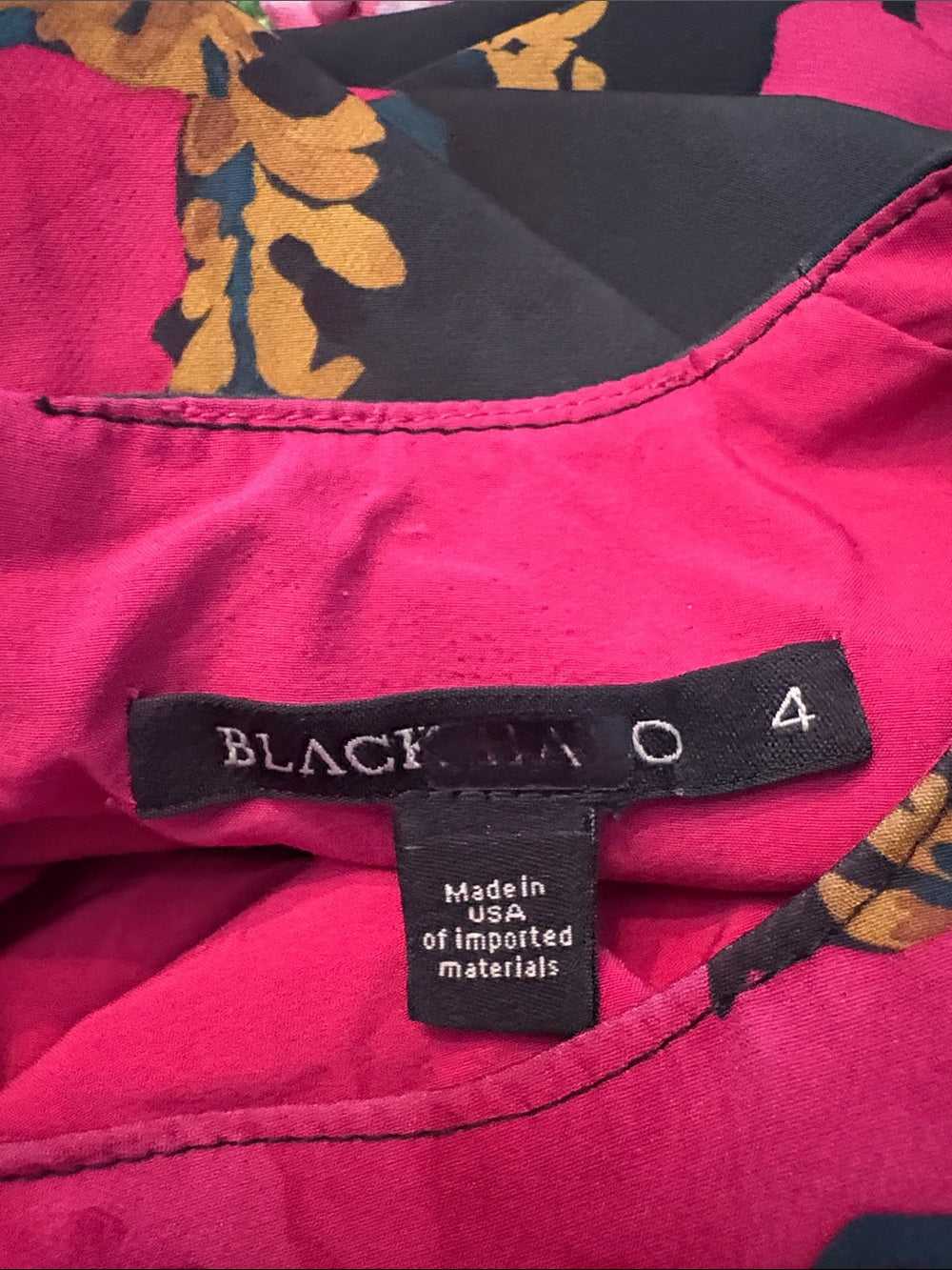 Black Halo Black and Pink Floral Print Kaitlyn Mini Dress - size 4 - Image 7