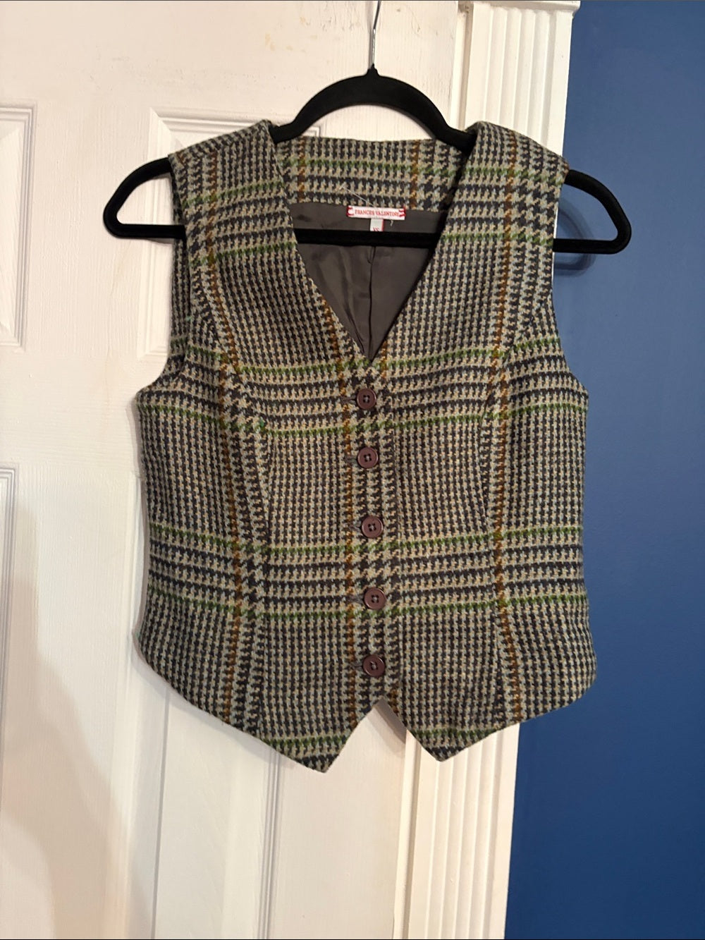 FRANCES VALENTINE Devyn Leeds Houndstooth Vest In Brown Multi - size XS - Image 5
